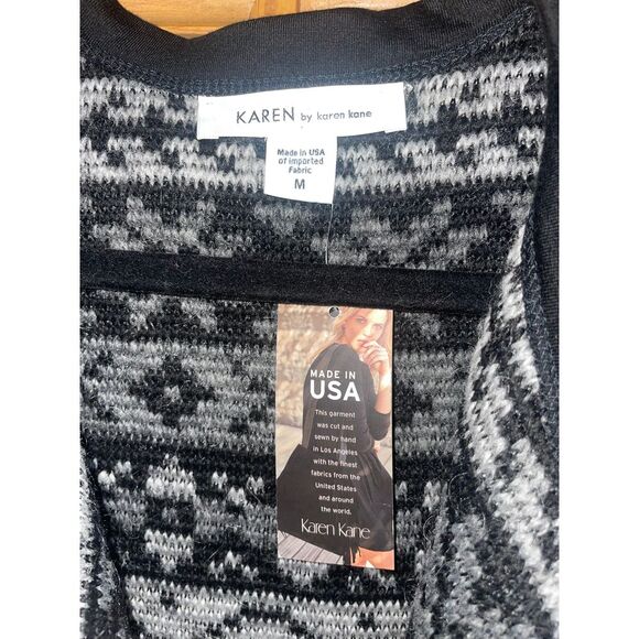 KAREN KANE REVERSIBLE SWEATER VEST NEW WOMENS NORIC WEAVE BLACK GREY SIZE‎ M - Picture 4 of 8
